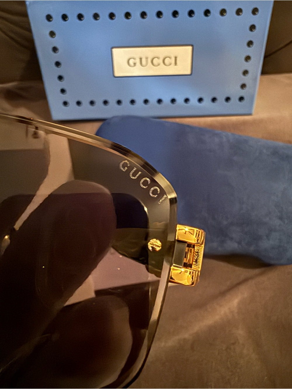 🔥NEW Gucci Black & Gold Men's Sunglasses with Signature Temple Detail🔥 - Picture 12 of 17